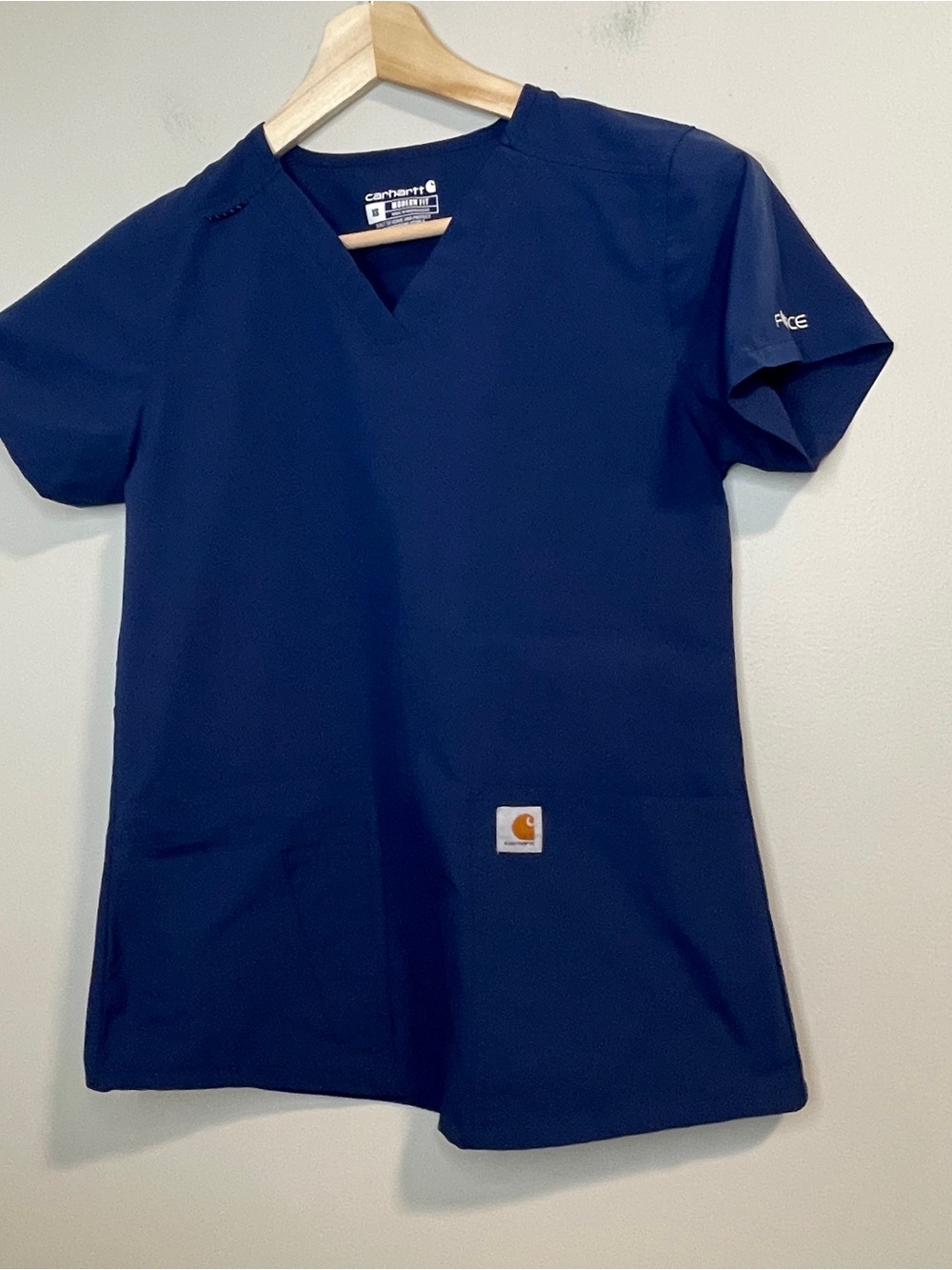 Carhartt Navy V-Neck Medical Scrub Top - Picture 1 of 7
